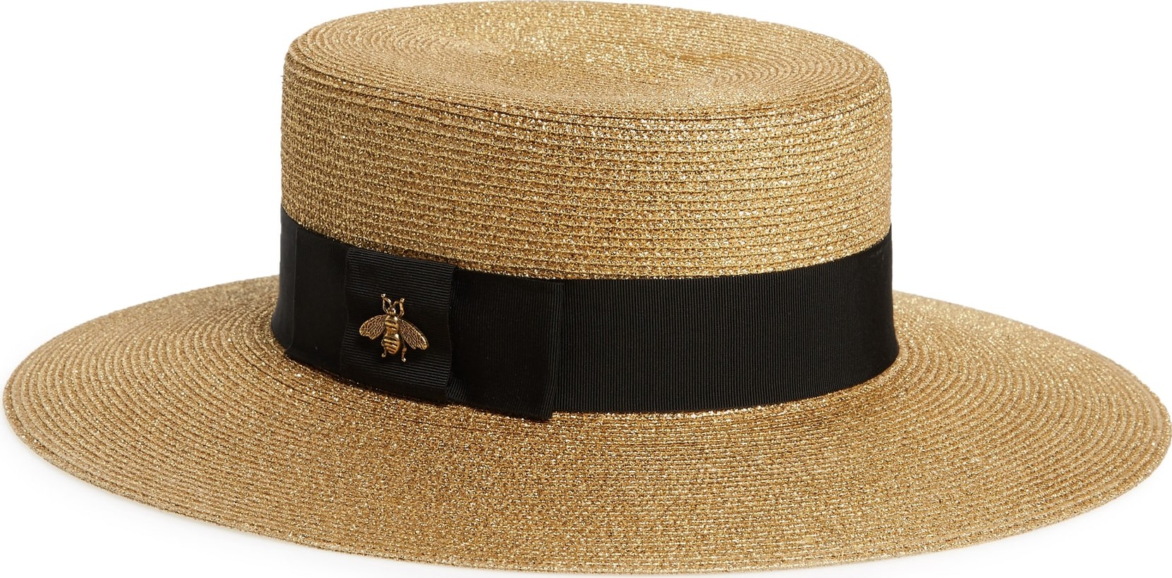 Gucci Web Shimmer Straw Hat