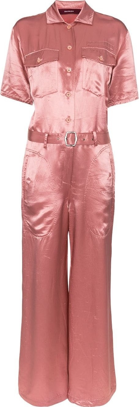 Sies Marjan Washed satin button-down jumpsuit
