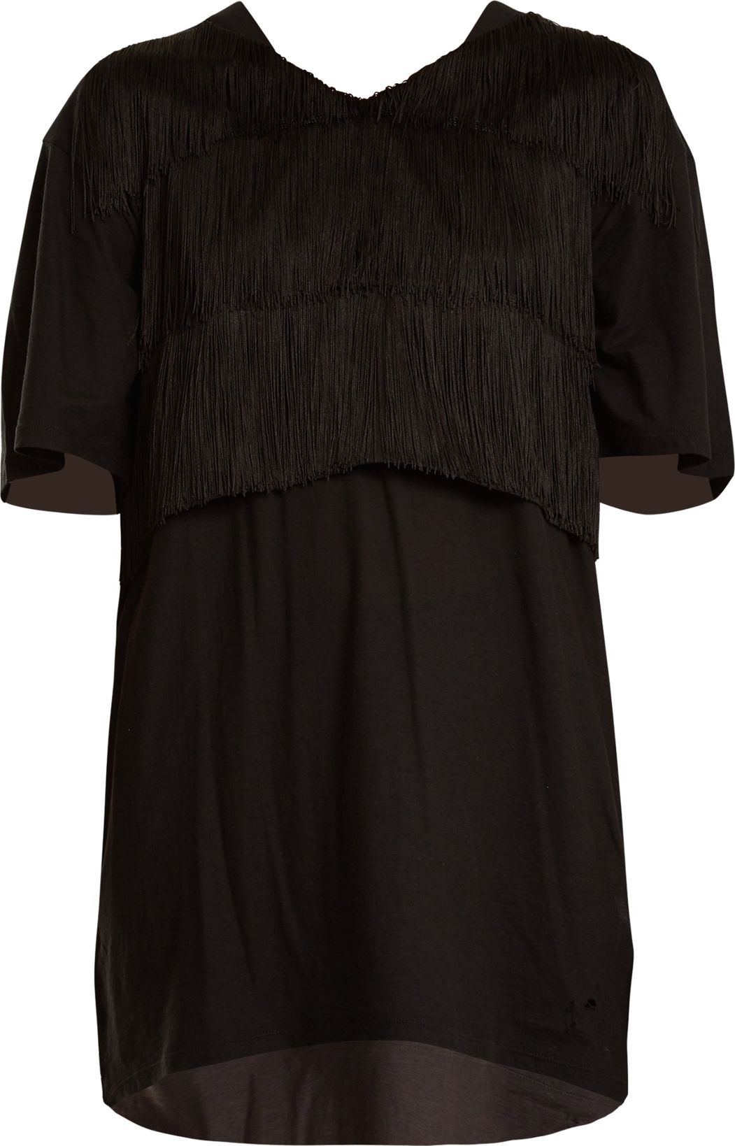 Raey Fringed cropped bib top