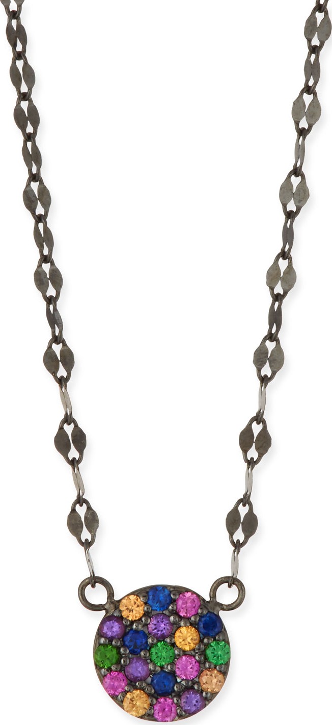 Lana 14k Electric Circle Pendant Necklace w/ Sapphires