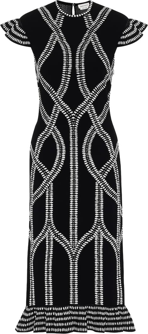Alexander McQueen Jacquard knit midi dress