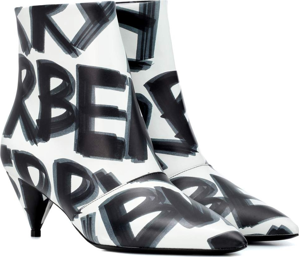 Burberry London England Graffiti leather ankle boots
