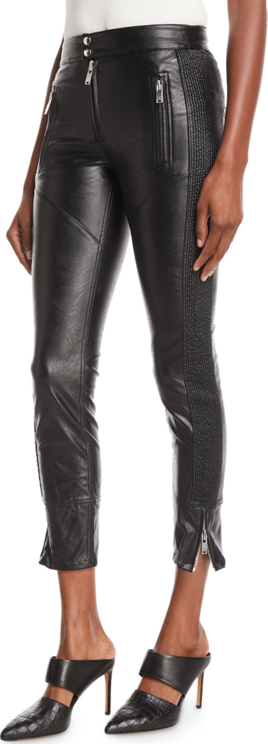 Isabel Marant Etoile Zaperry Cropped Faux-Leather Skinny Trousers
