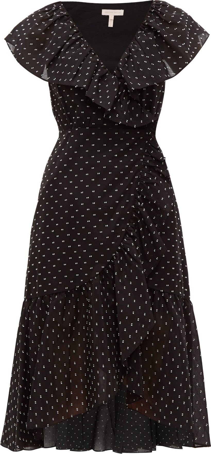 Rebecca Taylor Ruffled fil-coupé wrap midi dress