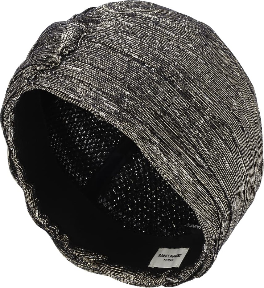Saint Laurent Metallic silk-blend turban