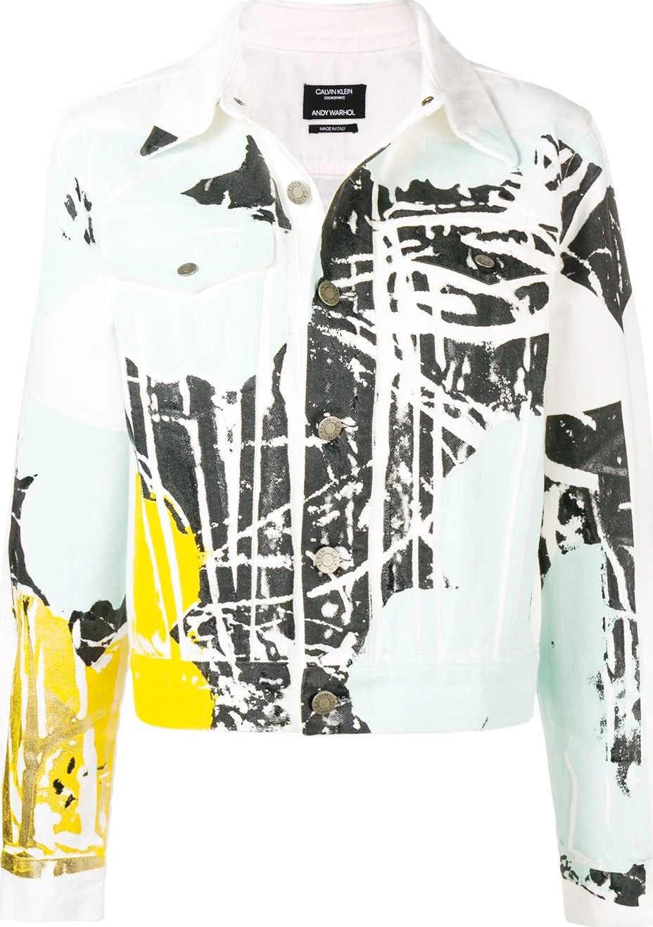 Calvin Klein 205W39NYC CALVIN KLEIN X ANDY WARHOL ABSTRACT PRINT DENIM JACKET