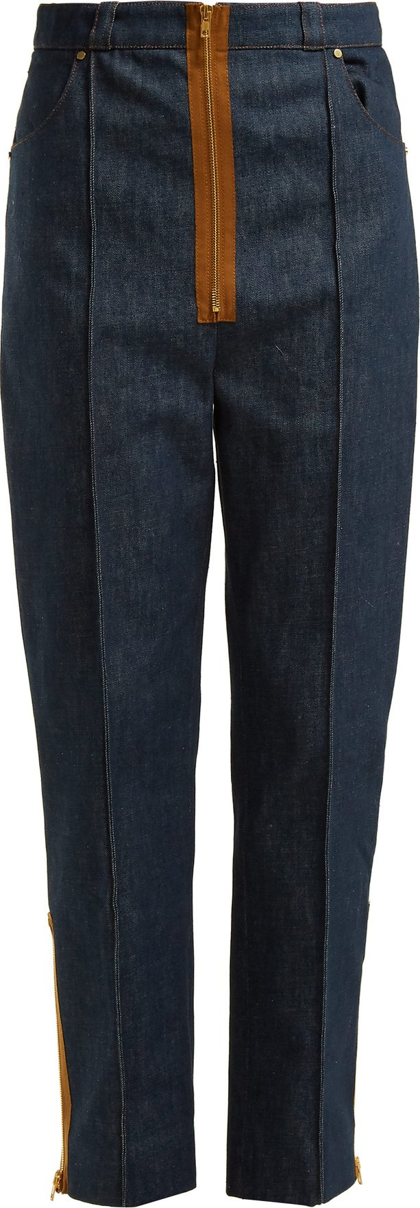 Hillier Bartley Zipper-trimmed high-rise jeans