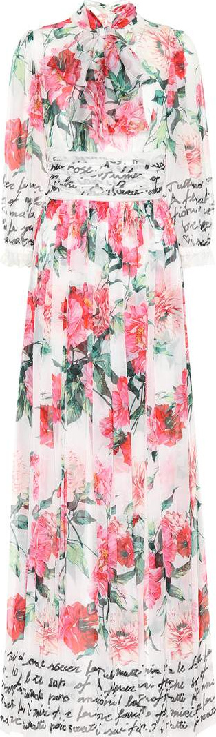 Dolce & Gabbana Floral-printed silk gown