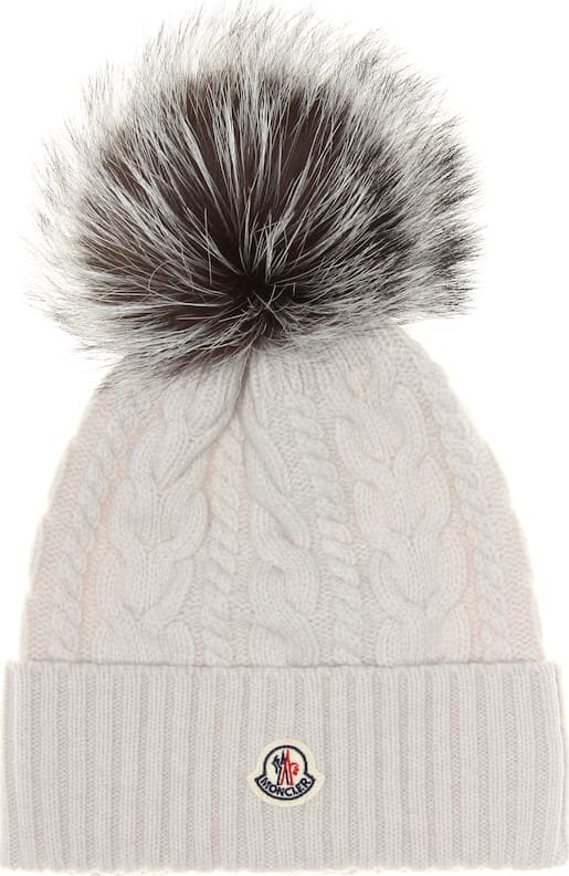 Moncler Fur-trimmed wool beanie