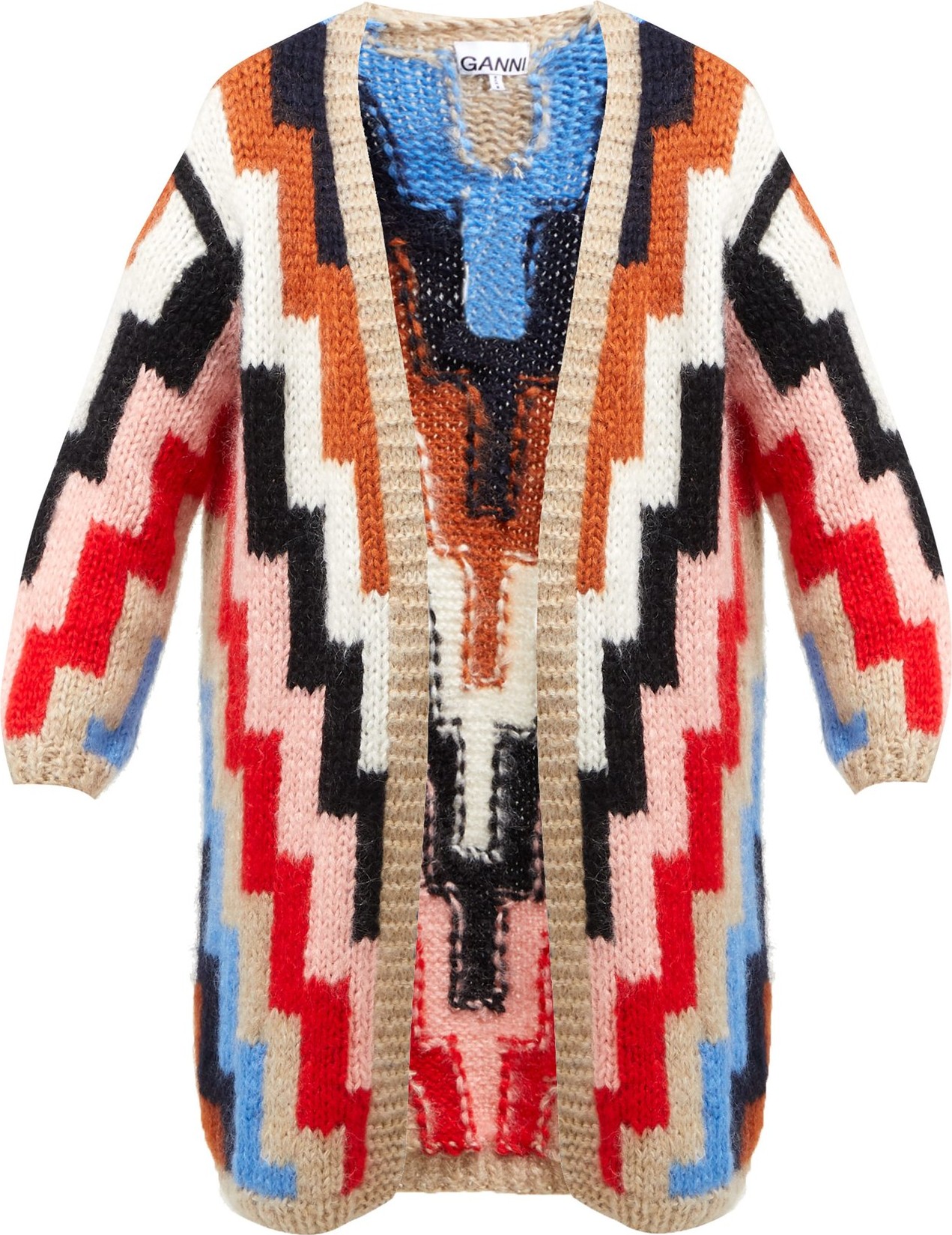 Ganni Julliard mohair and wool-blend cardigan