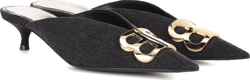 Balenciaga BB denim mules