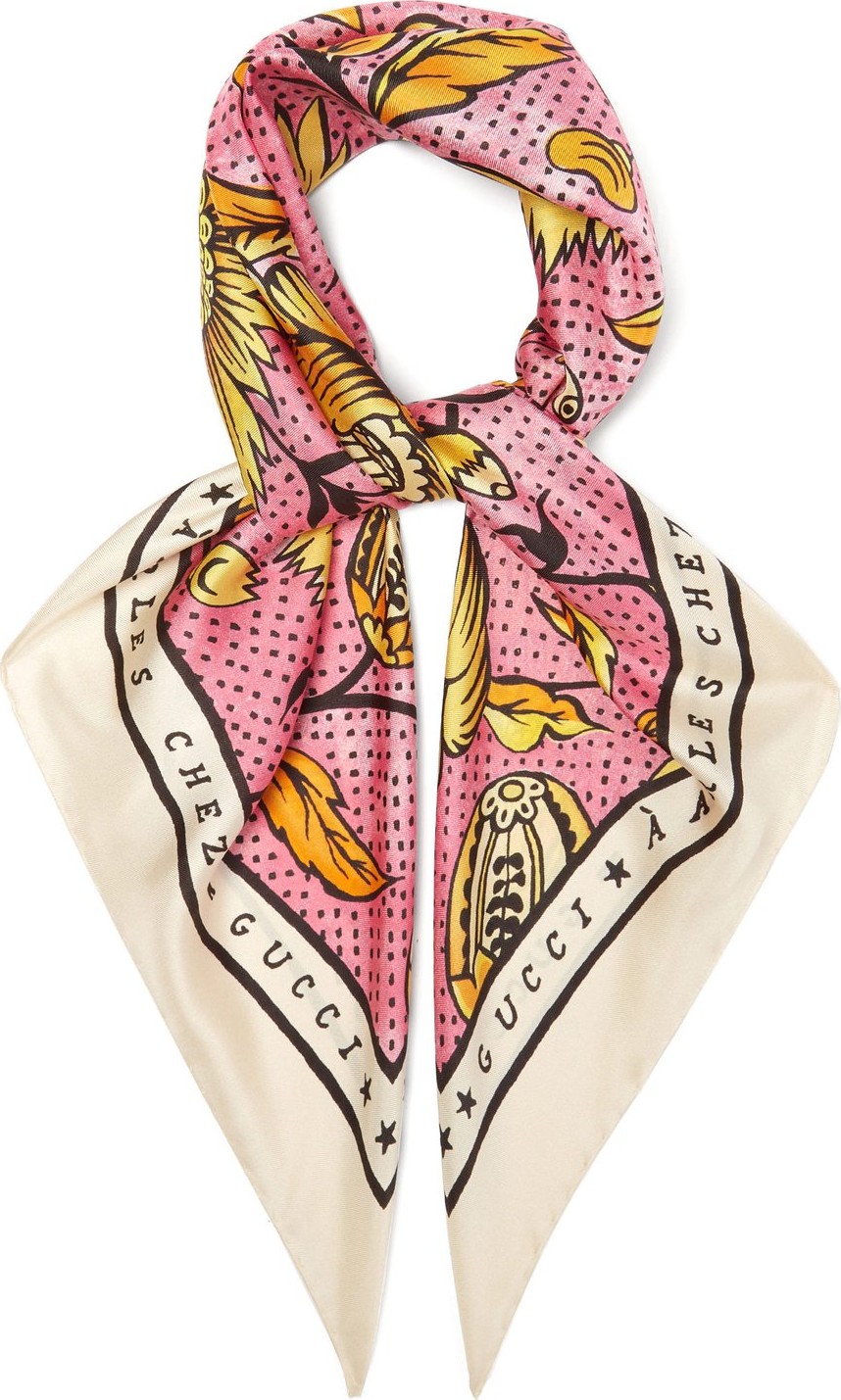 Gucci À Arles chez Gucci floral-print silk scarf