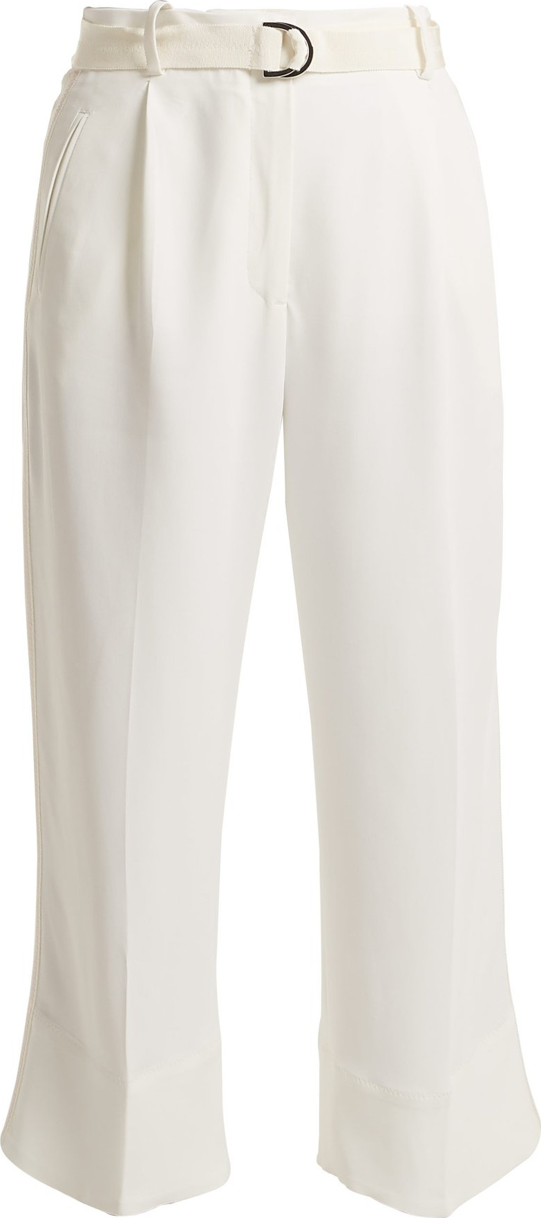 Moncler High-rise crepe cropped trousers