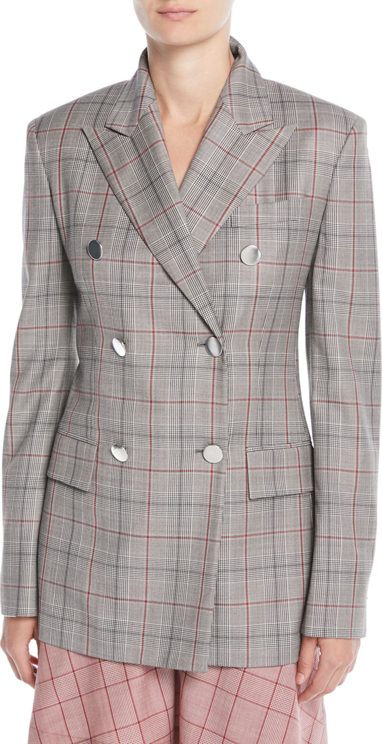 Calvin Klein 205W39NYC Double-Breasted Metal-Buttons Wool Blazer