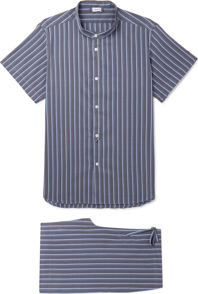 Zimmerli Striped Cotton and Silk-Blend Pyjama Set