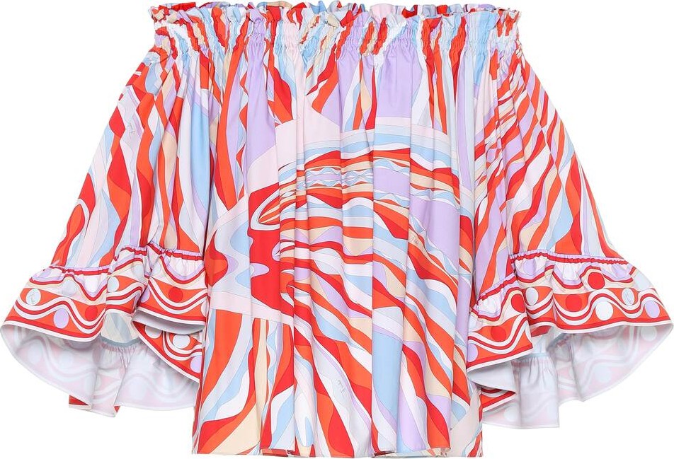 Emilio Pucci Off-the-shoulder cotton blouse