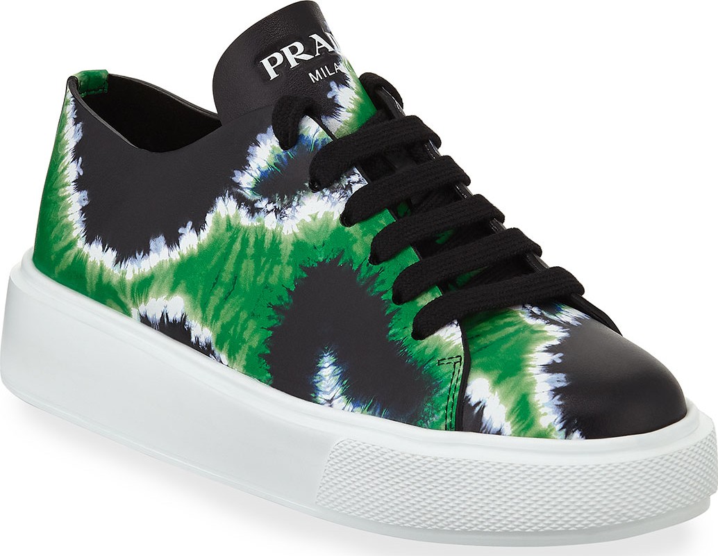 Prada Tie-Dye Leather Platform Sneakers