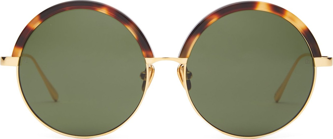 Linda Farrow Round acetate and metal sunglasses
