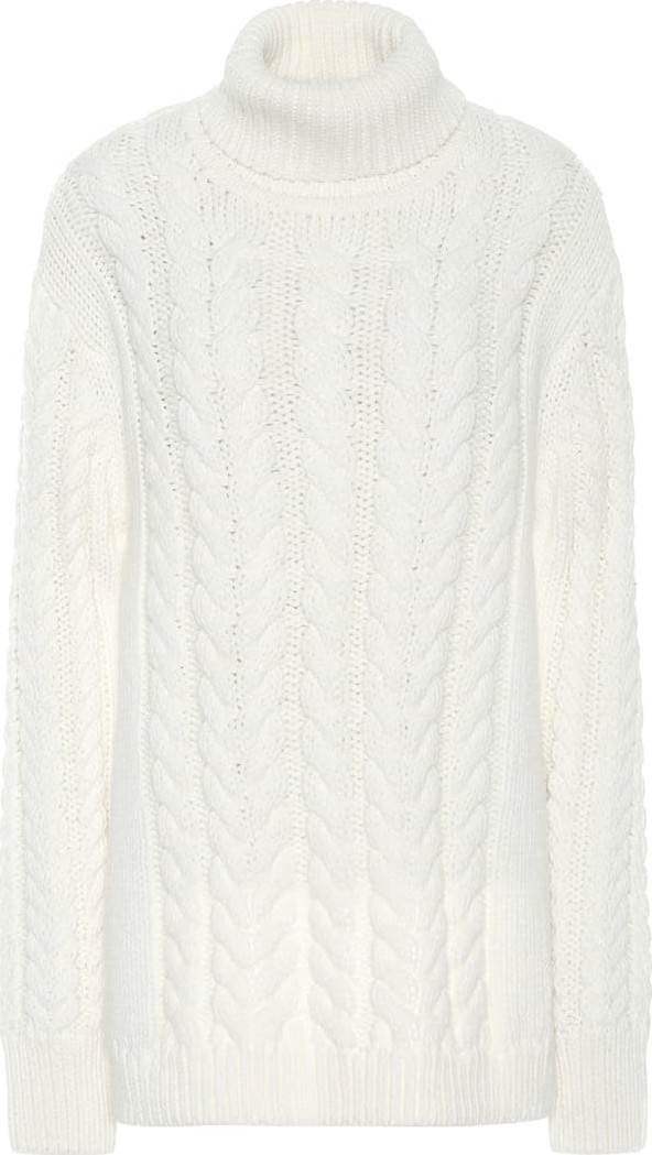 Tibi Cable Bareback wool-blend sweater