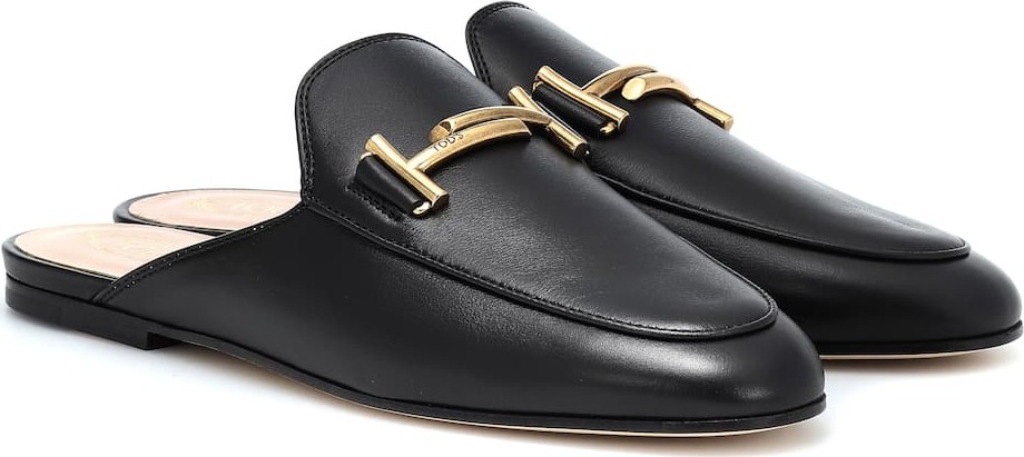 Tod's Double T leather slippers