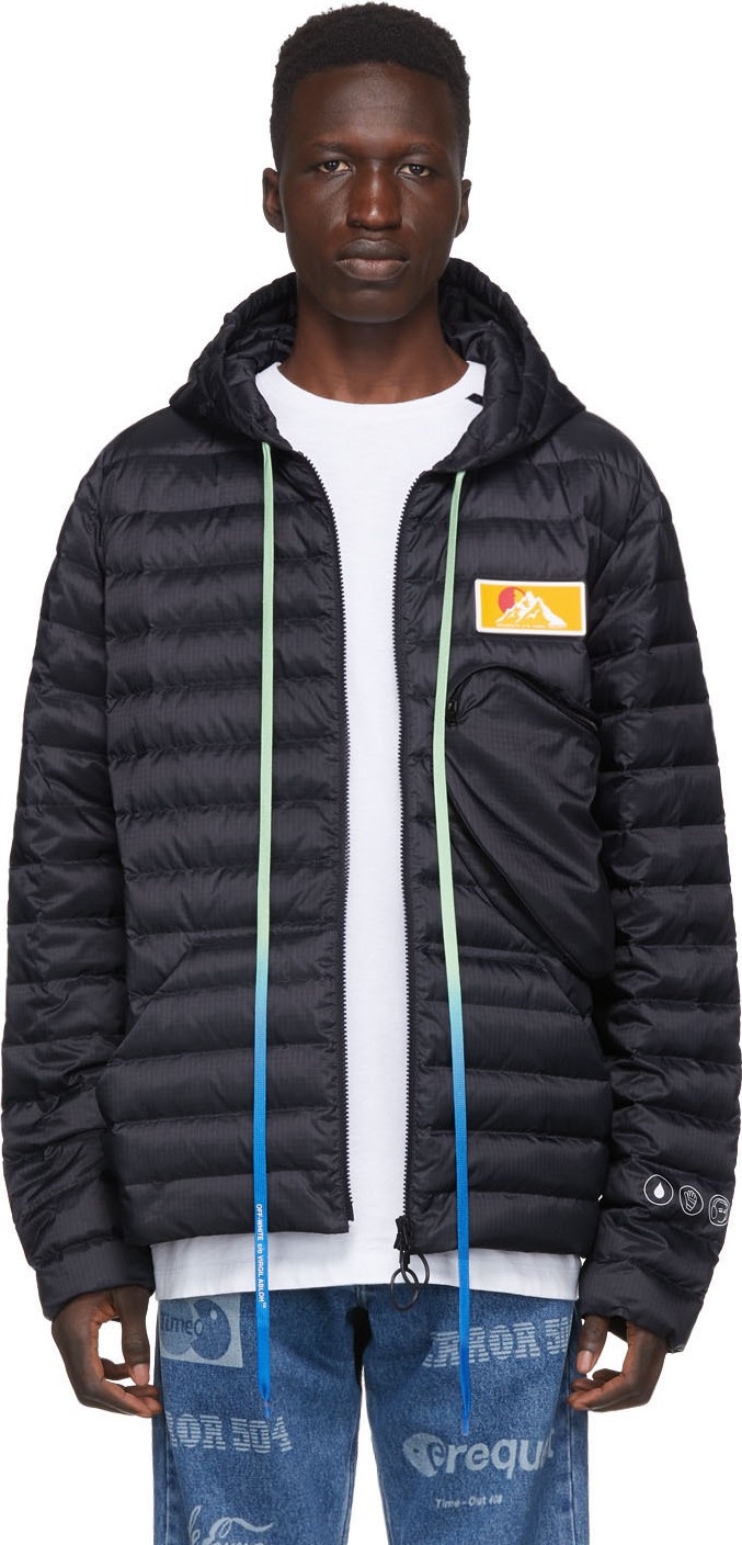 Off White Navy Down Packable Puffer Jacket