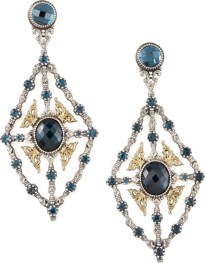 Konstantino London Blue Topaz Chandelier Earrings