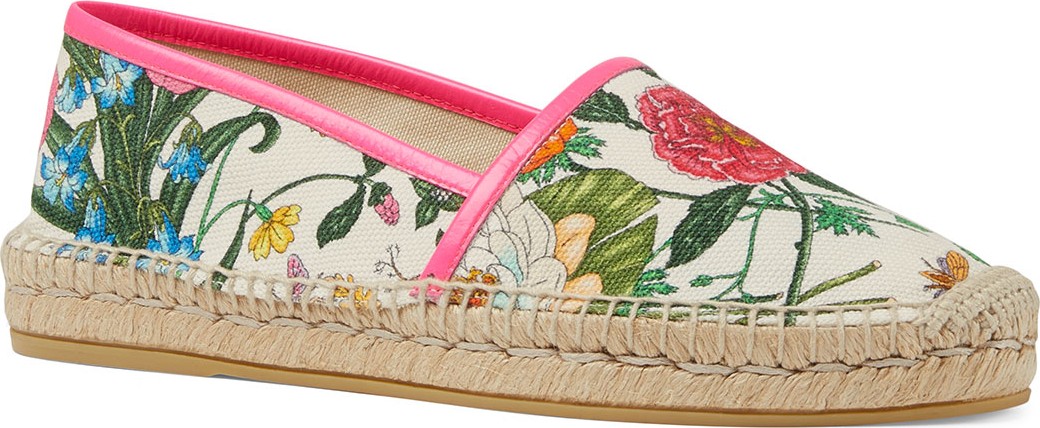 Gucci Floral Canvas Slip-On Espadrilles
