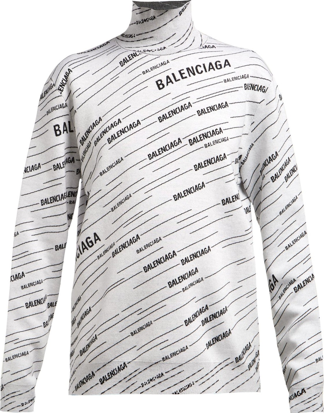 Balenciaga Logo-jacquard wool-blend sweater
