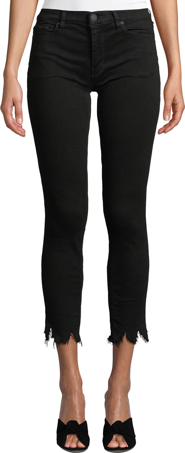 Hudson Tally Mid-Rise Cropped Skinny Jeans with Destroy Hem