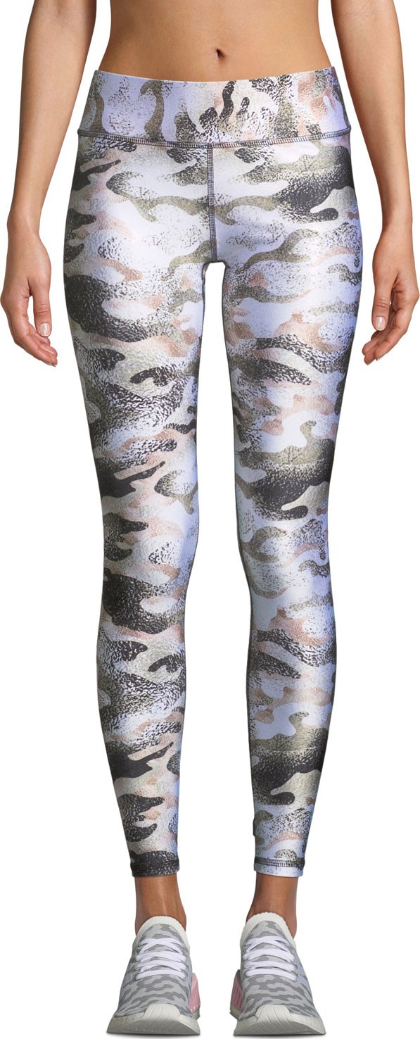 Terez Tall Band Metallic Camo-Print Leggings