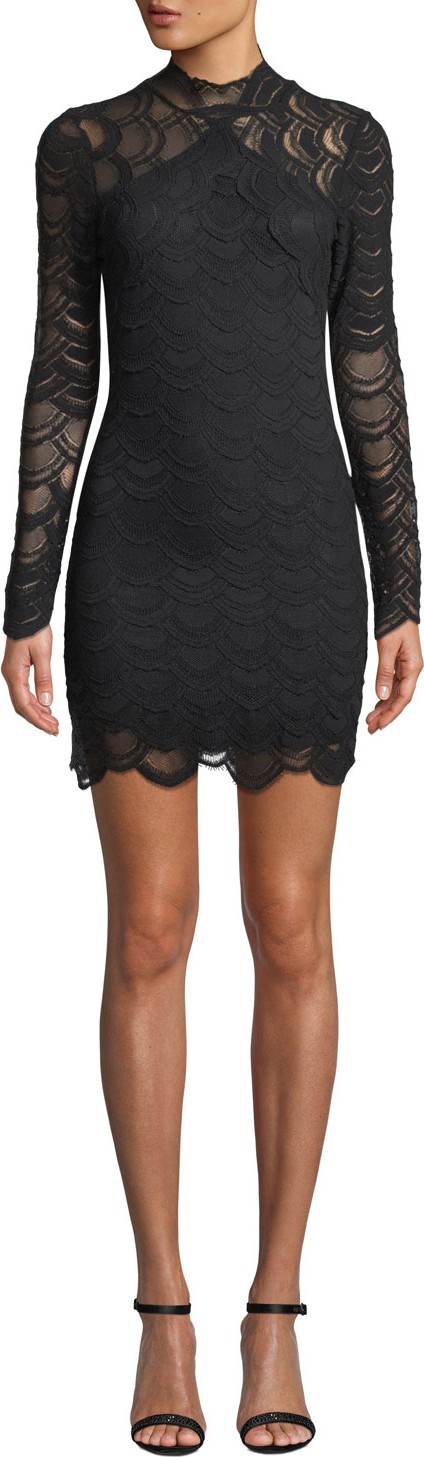 Nightcap Clothing Victorian Lace Long-Sleeve Mini Dress