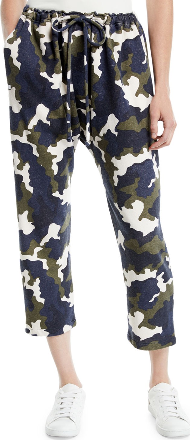 The Upside Rafiki Cropped Camo-Print French Terry Jogger Pants
