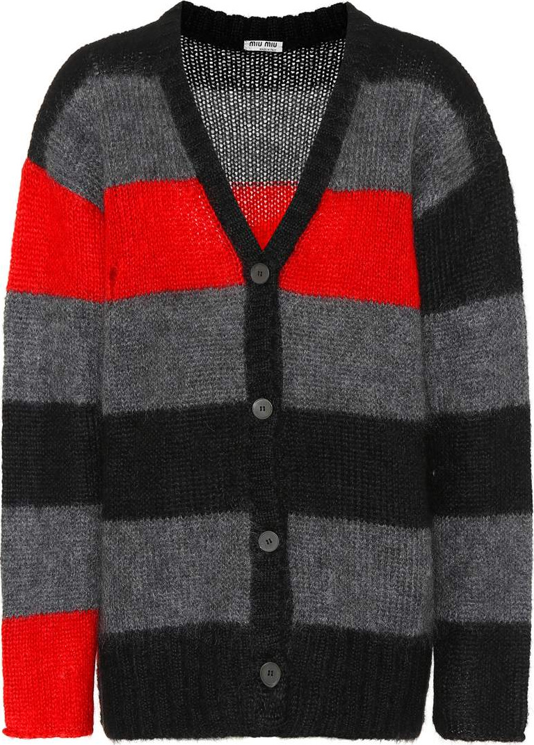 Miu Miu Striped mohair-blend cardigan
