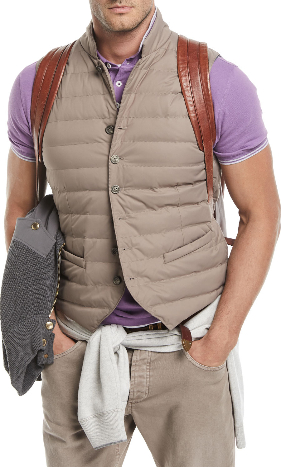 Brunello Cucinelli Nylon Quilted Gilet-Style Vest