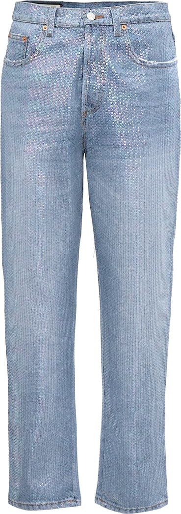 Gucci Embellished high-rise jeans