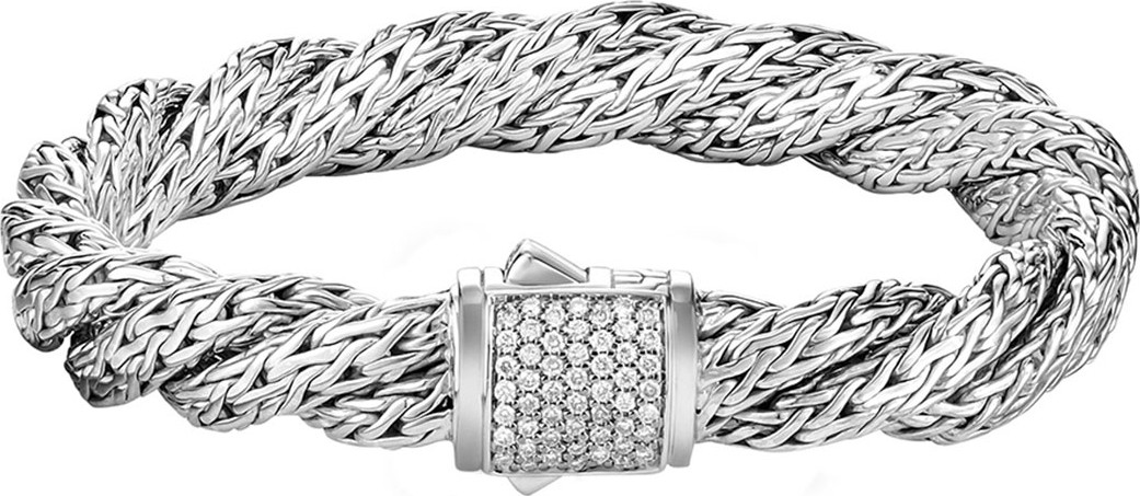 John Hardy Classic Chain Twisted Diamond Bracelet