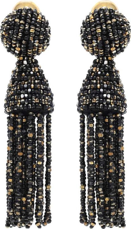 Oscar De La Renta Beaded tassel earrings