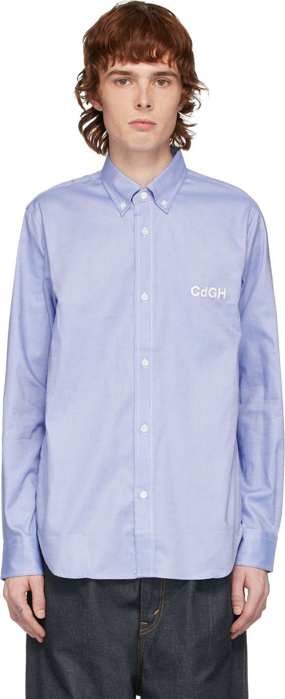 Comme des Garçons Homme Blue Logo Oxford Shirt