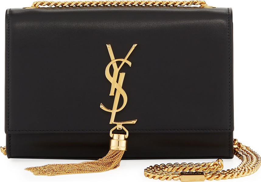 Saint Laurent Kate Monogram YSL Small Tassel Shoulder Bag with Golden Hardware