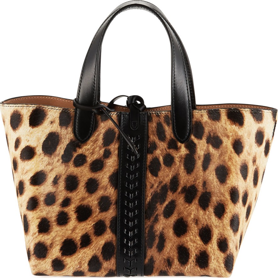 Alaïa New Mini Leopard-Print Calf Hair Tote Bag Alaïa New Mini Leopard-Print Calf Hair Tote Bag