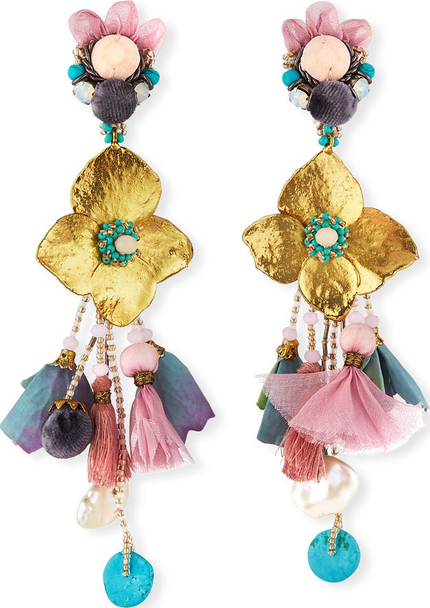 Ranjana Khan Mermaid Clip-On Dangle Earrings