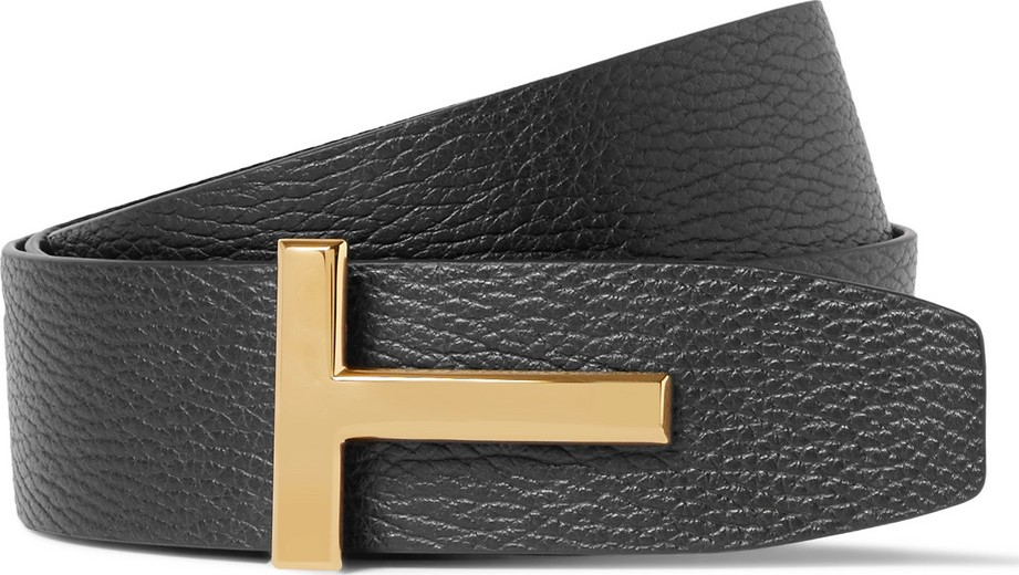 TOM FORD 4cm Black and Brown Reversible Full-Grain Leather Belt