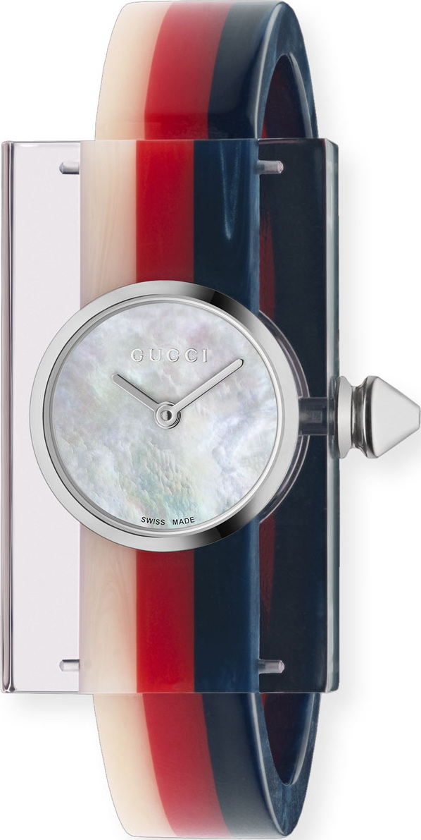 Gucci Tricolor Plexiglas Bangle Watch Gucci Tricolor Plexiglas Bangle Watch