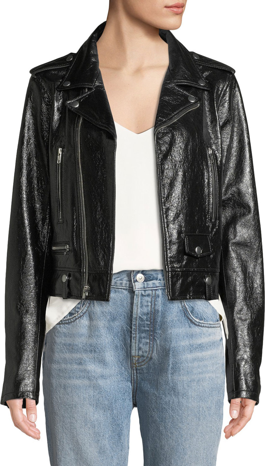 Elie Tahari Jacalyn Textured Leather Jacket