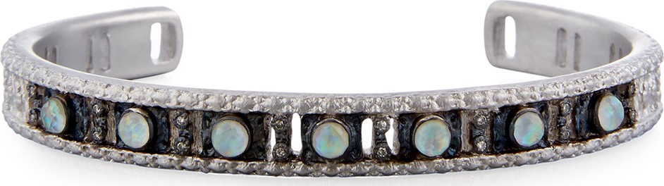 Armenta New World Opal Triplet Cuff Bracelet with Diamonds