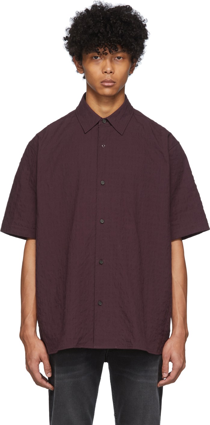 Acne Studios Burgundy Shepton Short Sleeve Shirt