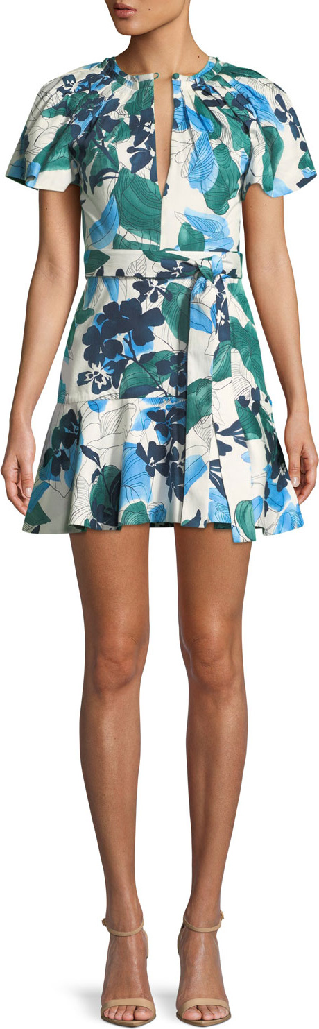 Alexis Reede Floral Flounce Mini Dress