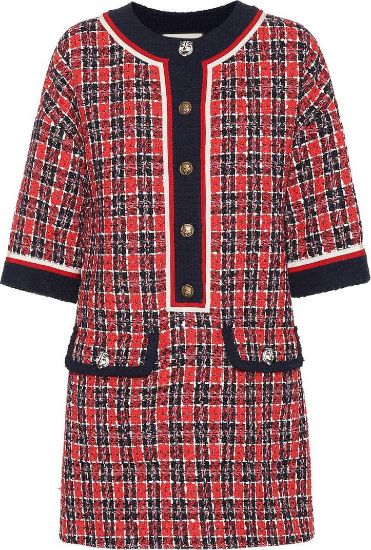 Gucci Checked tweed tunic dress