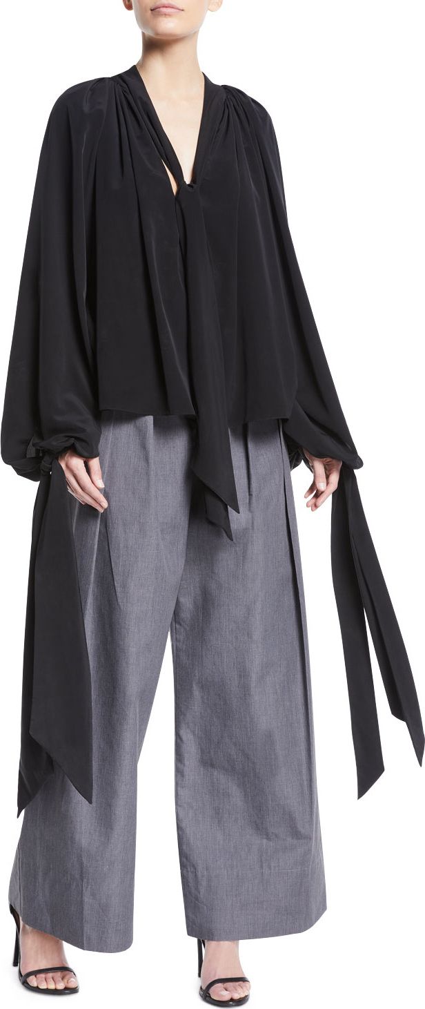 A.W.A.K.E Gathered-Collar Voluminous Blouse