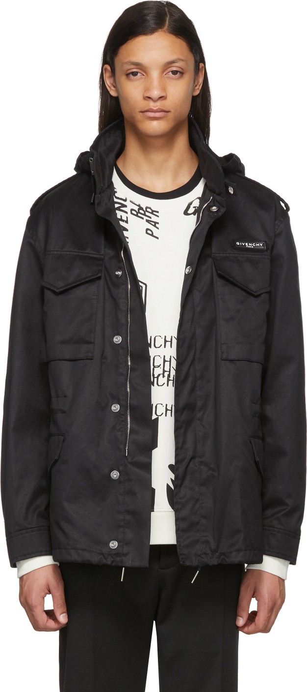Givenchy Black Military Parka